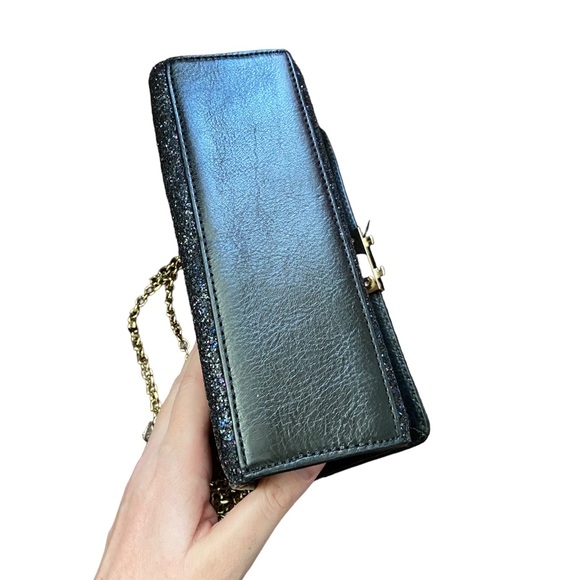 Kate Spade Crossbody Shoulder Bag Purse. Black Pink Blue and Gold - Picture 6 of 13